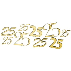 Klistremerker - Jubilant 25, gull, str 10x24,5 cm