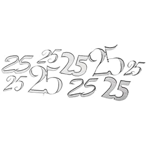 Klistremerker - Jubilant 25, sølv, str 10x24,5 cm