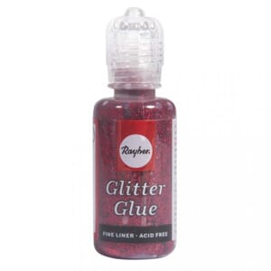 Glitterlim Metallik -  Klassik rød, flaske 20 ml