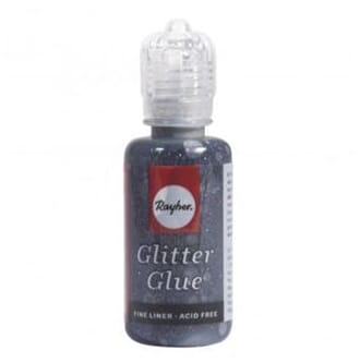 Glitterlim Metallik -  Steel Grey, 20ml flaske