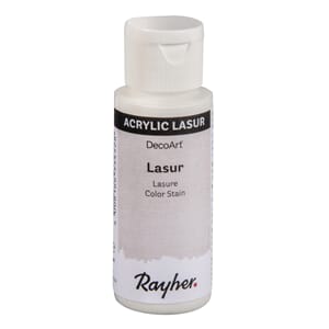 Lasur Transparent akrylmaling - Hvit, 59 ml