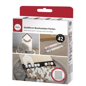Støpeform - Alfabet & tall perler, str 10x10 mm, 42 stk
