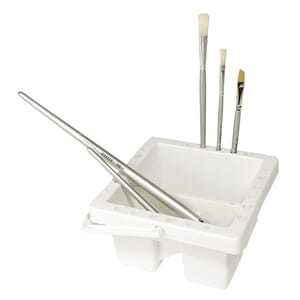 Penselvasker - Hvit plast, str 16,3 x16,3x8,5 cm