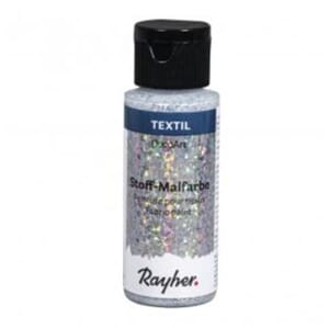Fabric paint - Extreme glitter Silver, bottle 59 ml