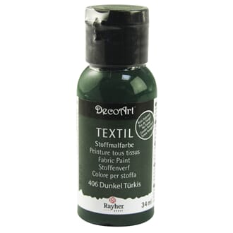 Fabric paint - Dark turquoise, bottle 34 ml