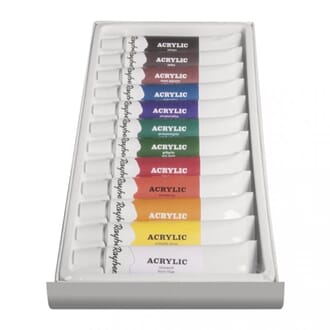 Akrylmaling sett med 12 farger, tube 12 ml