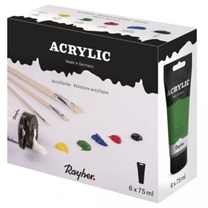 Akrylmaling sett - Primær farger, 75 ml