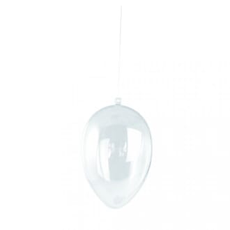 Delbart egg - 14 cm for oppheng, 2 deler klar plast