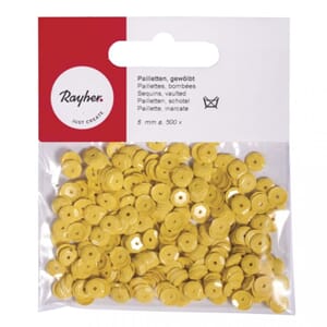 Paljette 6mm - Solgul, 500 stk