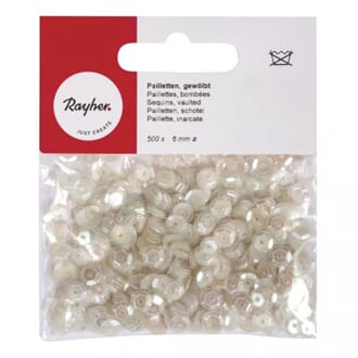 Paljette 6mm - Krystall, 500 stk
