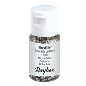 Glitter - Silver flakes, bottle 10 ml