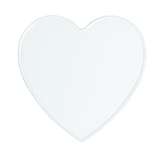 Plast disk - Hjerte, 10 cm, 1/Pkg