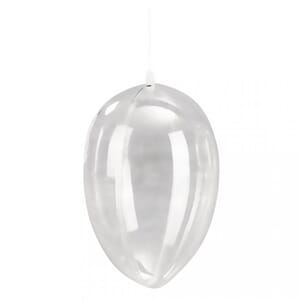 Delbart egg - 16 cm for oppheng, 2 deler klar plast