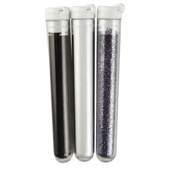 Glitter - Sort, hvit, grå. 3 stk a 3gr.