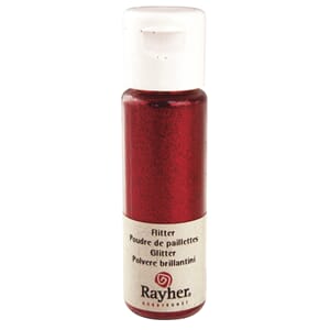 Glitter - Classic red, extra fine, PET, bottle 20 ml