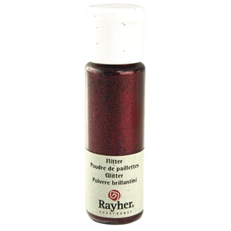 Glitter - Wine-red, extra fine, PET, bottle 20 ml