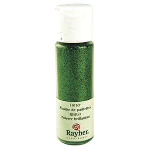 Glitter - Leaf green, extra fine, PET, bottle 20 ml