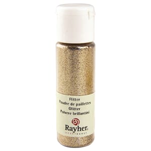 Glitter - Cashmere gull, ekstra fint, PET, 20 ml