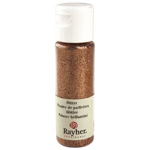 Glitter - Copper gold, extra fine, PET, bottle 20 ml
