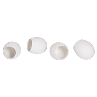 Halve plastegg for dekorering, str 5.5x4.5cm, 4/Pkg