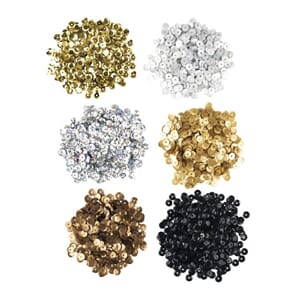 Paljetter - Glitter & glam, str 6 mm, 5 design