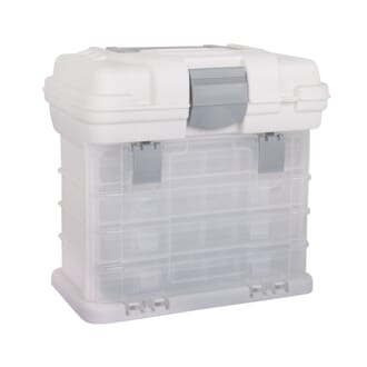 Praktisk oppbevaringskoffert m/ bokser, str 27,5x17,5x26 cm