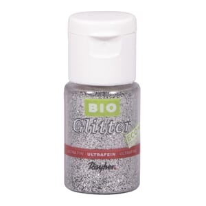 Bio-glitter - Brilliant sølv, ultrafint glitter, 7 gram