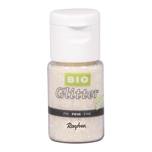 Bio-glitter - Hvit, fint glitter, 7 gram