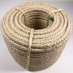 Hamptråd med wire, natural, tykkelse 8 mm, selges pr meter