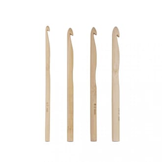 Bambus heklenål sett, tykkelse 4, 6, 8, 10 mm