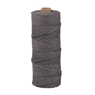 Makrame tråd - Grå, str 3 mm, ca. 210g, rull 70 m