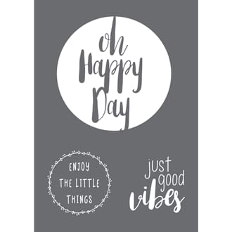 Stencil Happy Day motive, A4, 1/Pkg