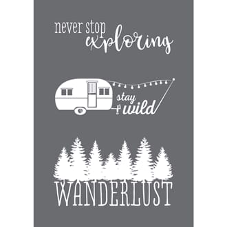 Stencil Wanderlust motive, A5, 1/Pkg