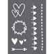 Stencil - Hearts motive, A4, 1/Pkg