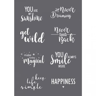 Stencil - Quotes motive, A5, 1/Pkg