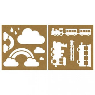 Paper stencil - Sky & tog, 8x8, 2 stk