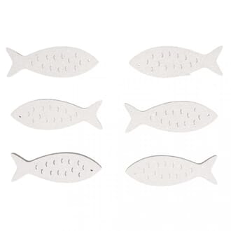 Tredekor - Fisker m/glitter, 6 stk