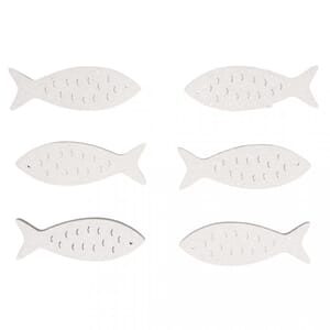 Tredekor - Fisker m/glitter, 6 stk