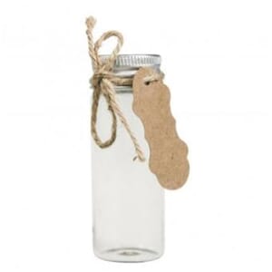 Krukke av glass, mini, str 3x8 cm