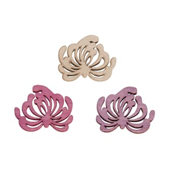 Tredekor - Lotus blomst, 3 farger, 24 stk