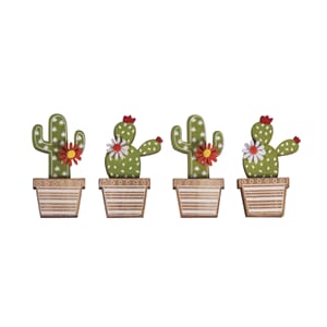 Tredekor - Kaktus i potte, str 3.1x6.5 cm, 4 stk