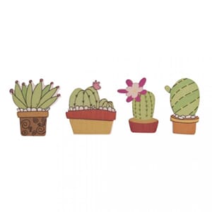 Tredekor - Kaktuser, str 2.5-3 x 3.5cm, 12/Pkg