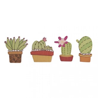 Tredekor - Kaktuser, str 2.5-3 x 3.5cm, 12/Pkg