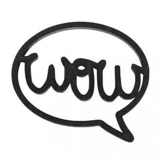 Tredekor - Wow tekst, str 11x9.5x1 cm, 1 stk