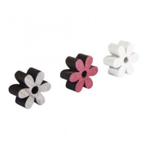 Tredekor - Sommerblomster i rosa, hvit & trehvitt, 12 stk