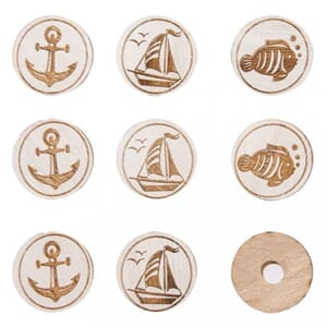 Tredekor - Sjøliv medaljonger, 3 design, 9 stk