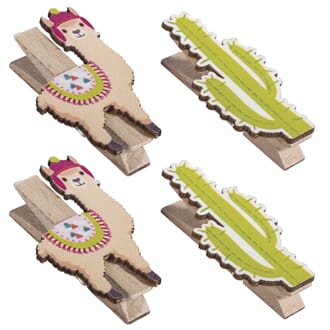 Dekor klyper - Lama & kaktus, str 2.2-3x4.7 cm, 4/Pkg