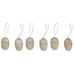 Påskepynt - Prikkete egg, str 2x3 cm, 6/Pkg