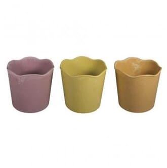 Potter - Vårfarger, str 12.2 cm, sett 3 stk