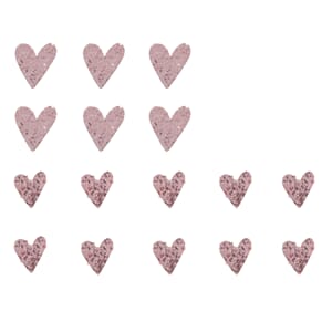 Tredekor - Glitter hjerter i rosa, str 2+3 cm